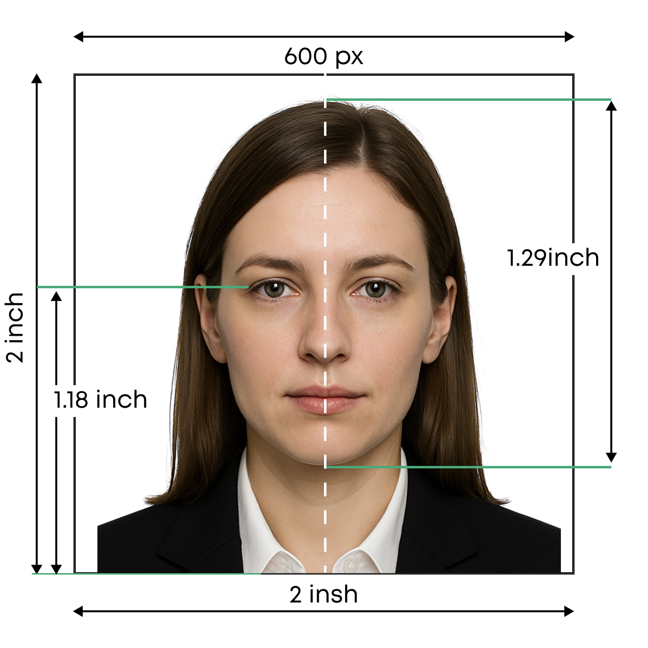 US visa size photo maker